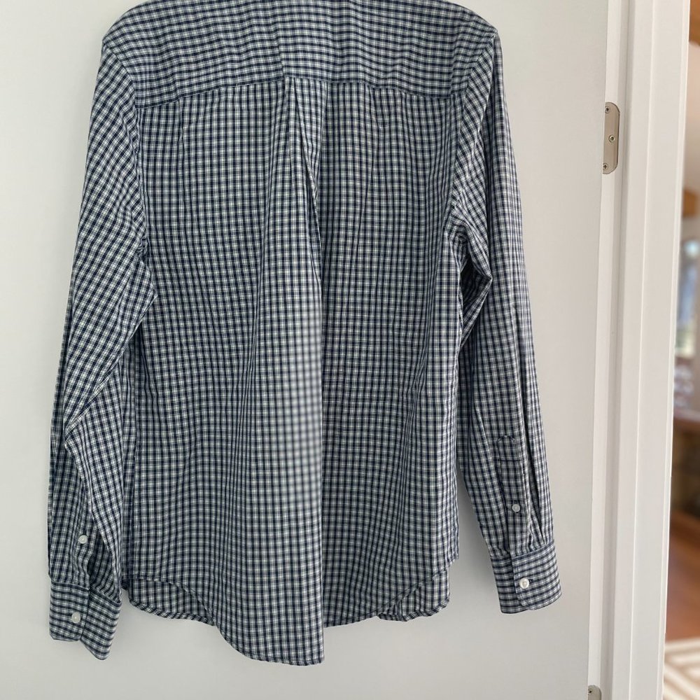 Five Four Mark McNairy Long, Sleeve Button Up Shirt in Navy and White Check,‎ M - Picture 3 of 3